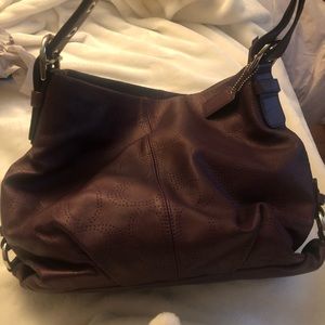 Coach leather handbag. Plum color.